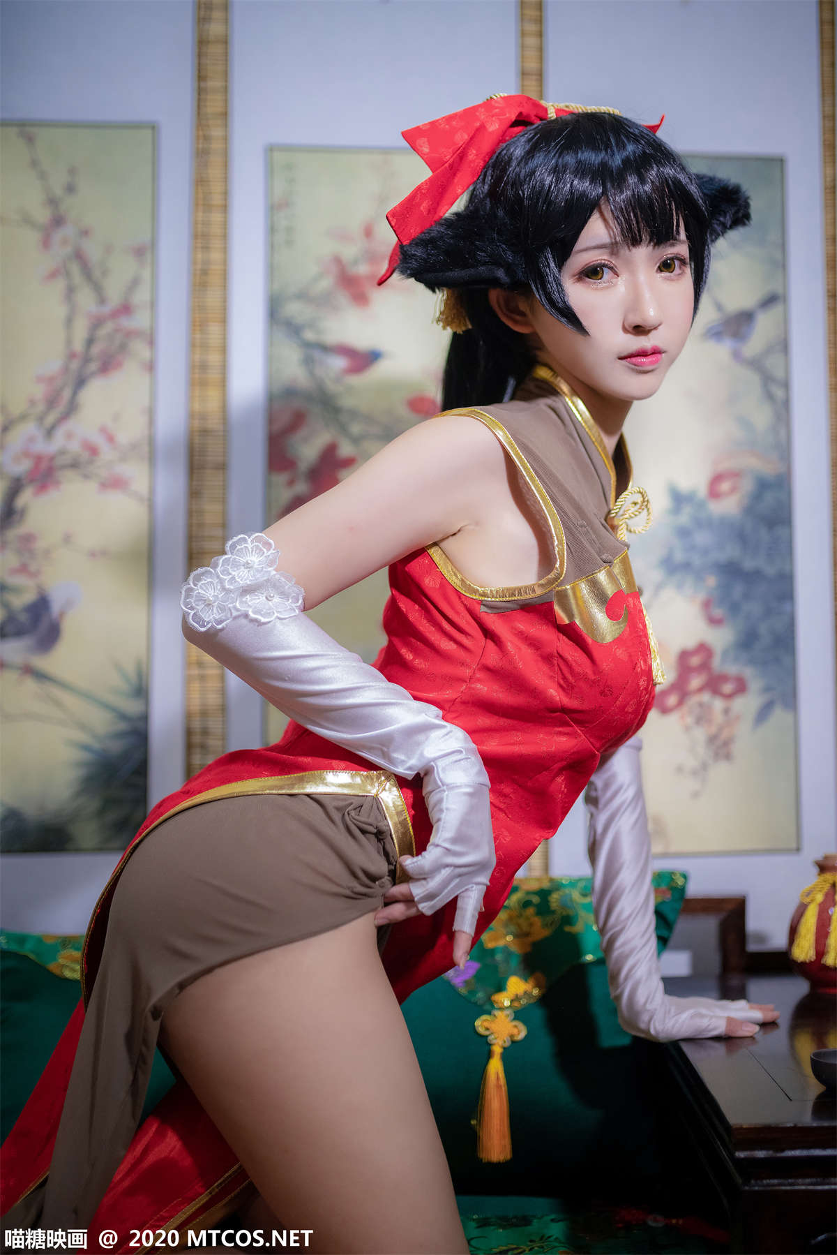 喵糖映画 HML.015 高雄银红旗袍-日更街拍