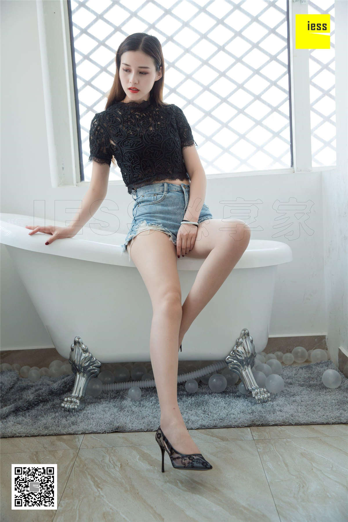 图片[2]-IESS异思趣向 丝享家282期：九妹浴缸牛仔短裤九妹-日更街拍