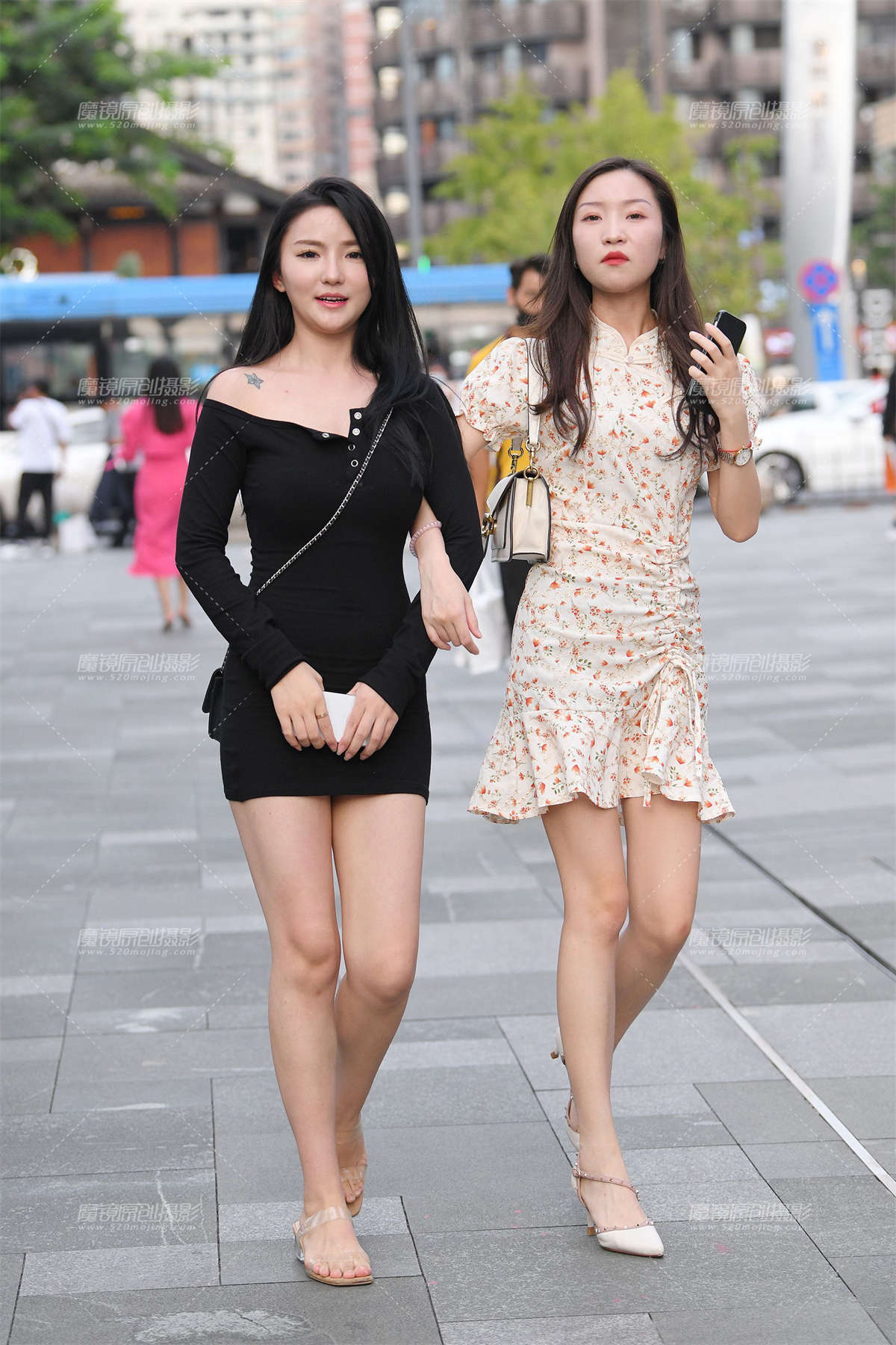 性感包臀裙闺蜜-日更街拍